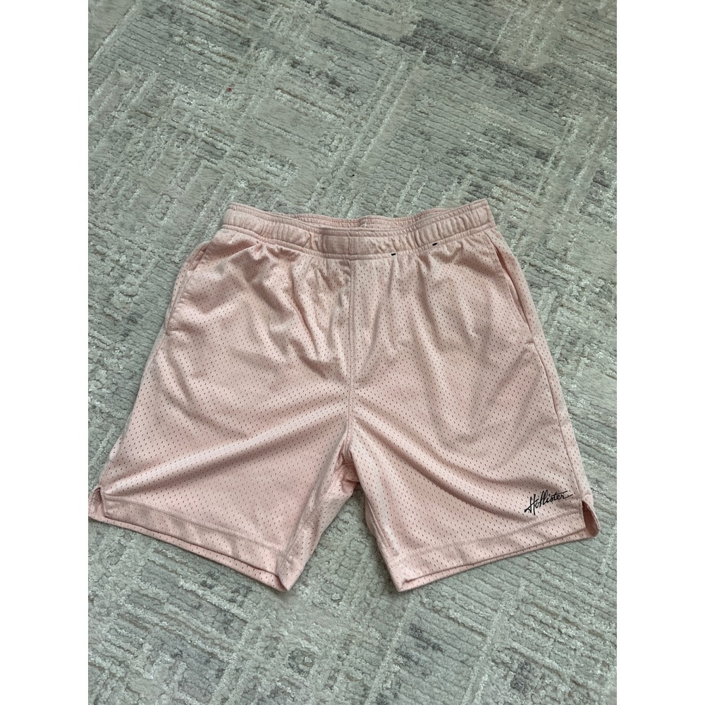 Hollister Pink Mesh Activewear Shorts Womens Small‎ Drawstring Elastic Waist